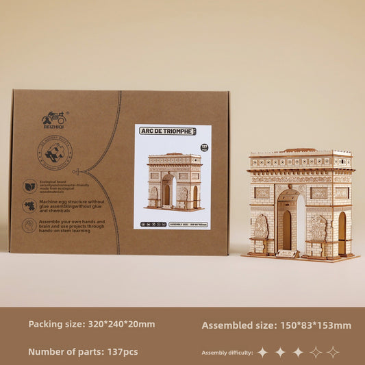 DIY Wooden Arc de Triomphe Model Kit – Build Your Own Landmark Decor